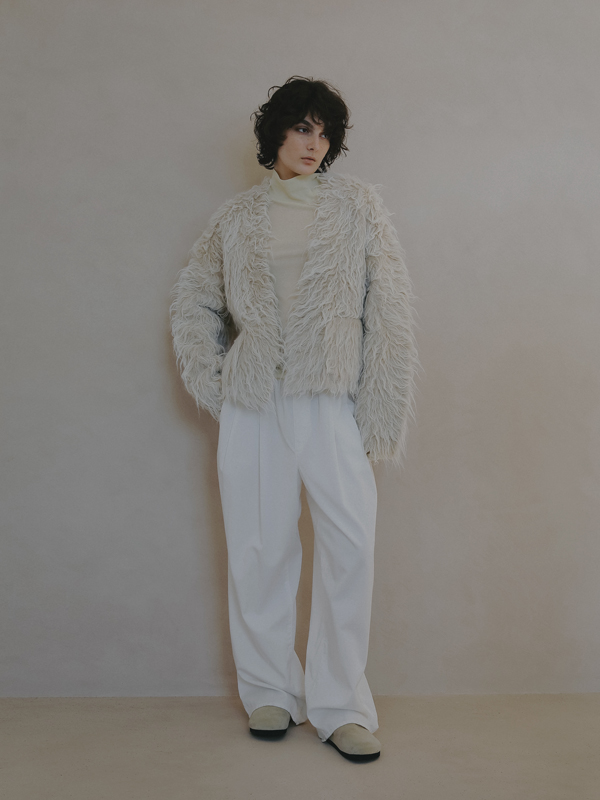 ダブルフェイスヘアリーニットカーディガン