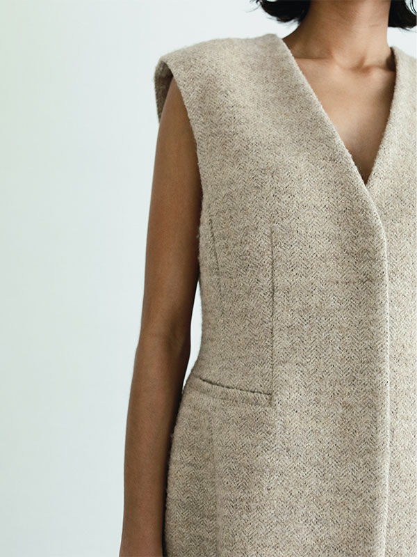 SANTEヘリンボーンツィードベスト