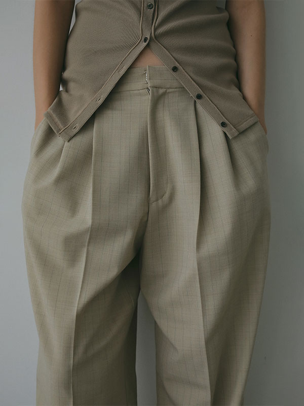 サイロスパンタックワイドパンツ(S BEIGE): ボトムス │ ETRE TOKYO  