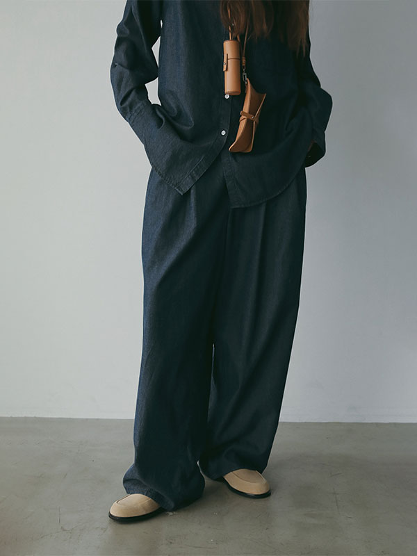 テンセルデニムリラクシーパンツ