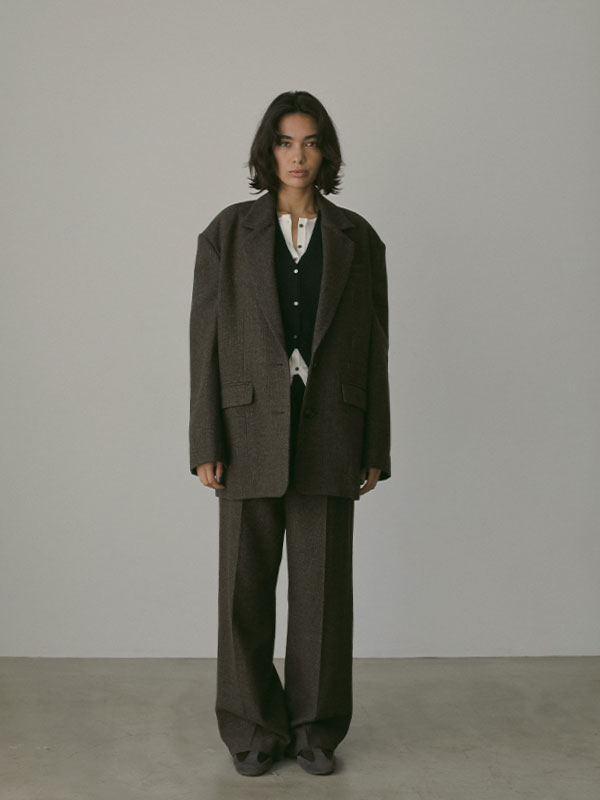 チェックツィードセンタークリースパンツ