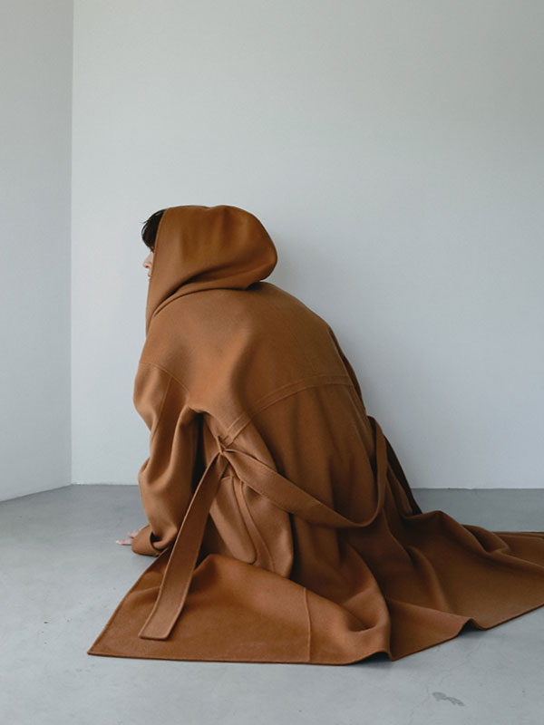 SANTEウールカシミヤフーディーリバーコート