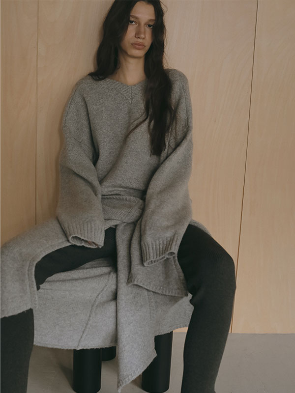 Vネック2wayニットプルオーバー