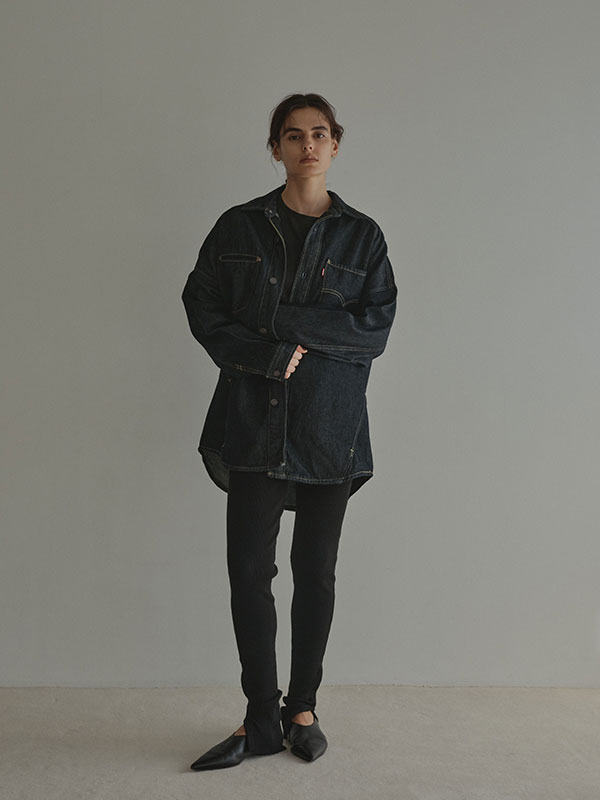 ヘムボタンニットレギンス