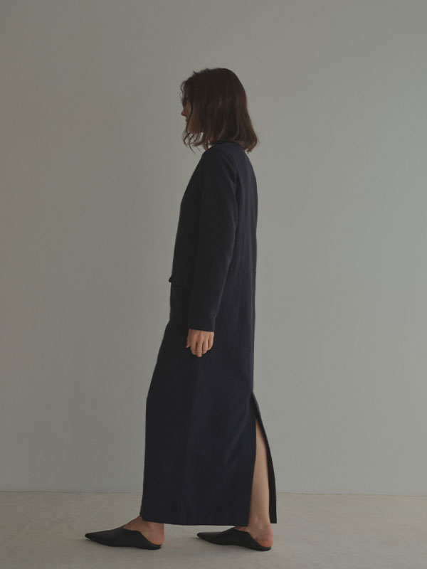 VネックIラインロングワンピース