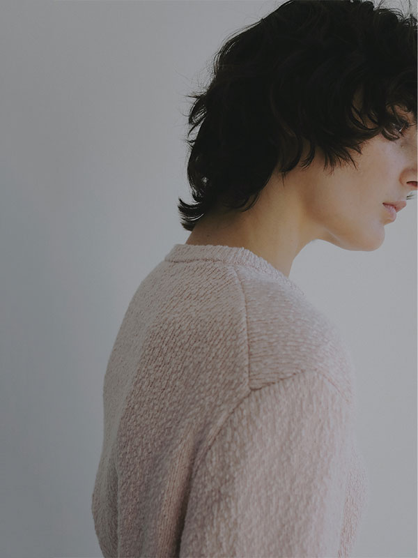 ファンシーヤーンクルーネックニットカーディガン