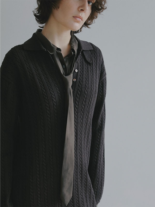 ナローケーブルニットワンピース