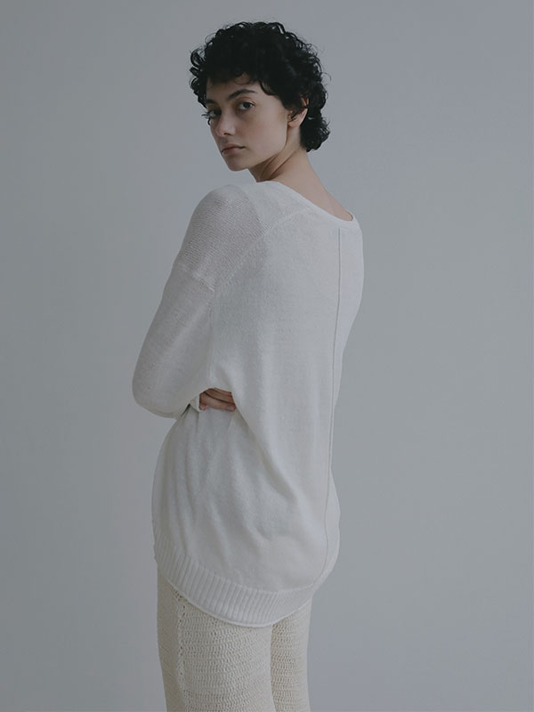 リリヤーンリネンVネックカーディガン