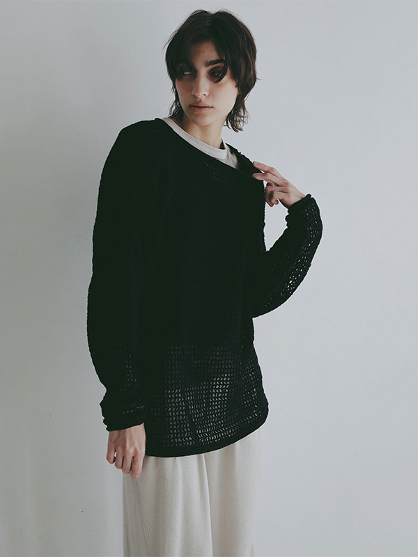 シアークロシェニットプルオーバー