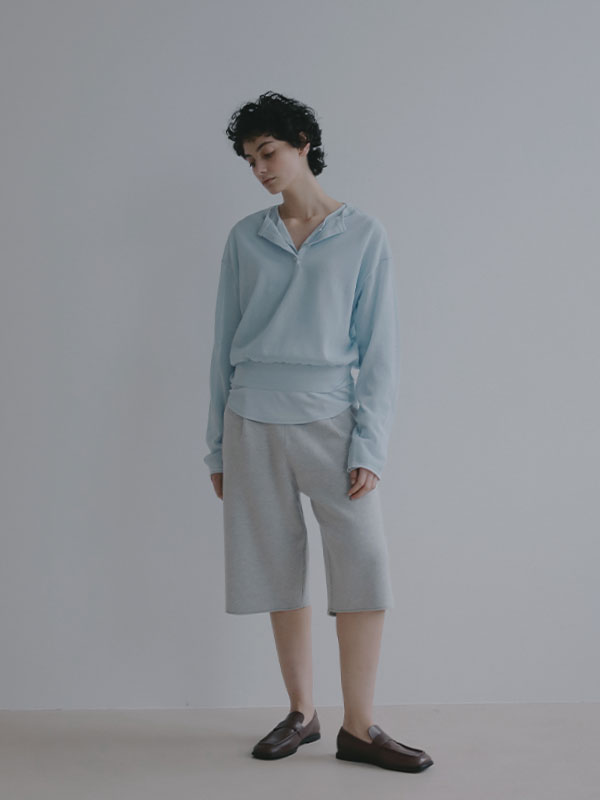 ヘンリーネックシアーニットプルオーバー