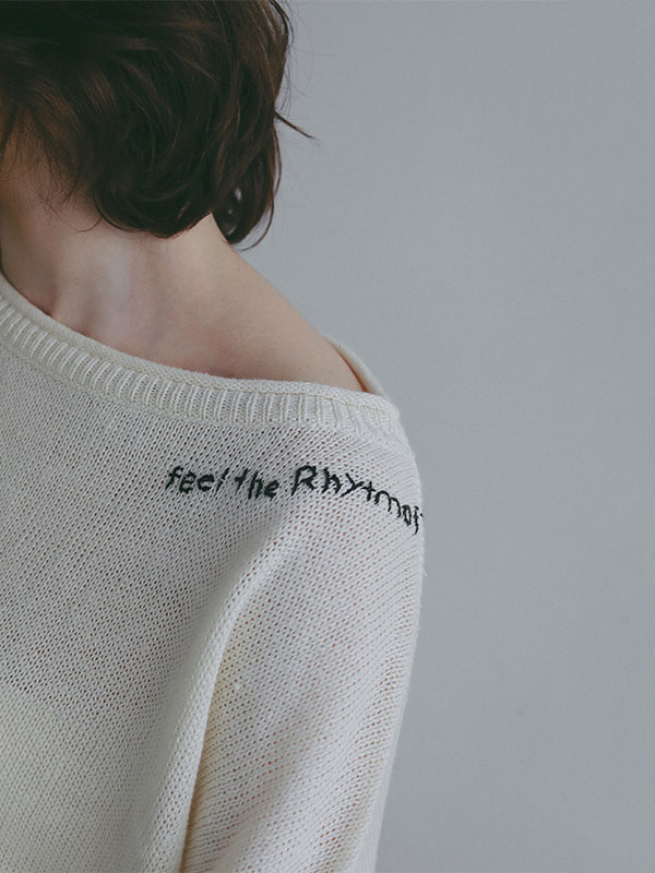 エンブロイダリーローゲージニットプルオーバー