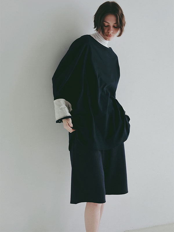 ボートネックカフスロンTee