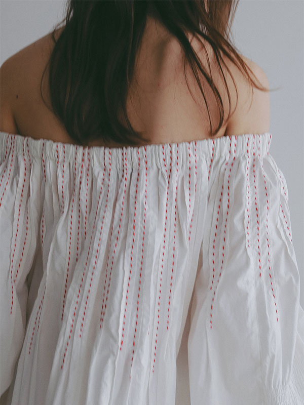 ハンドステッチボリュームワンピース