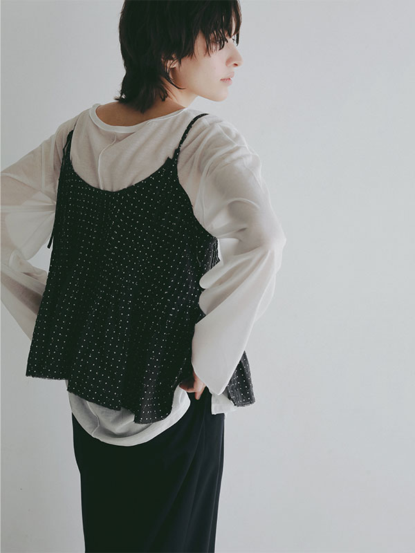 コットンドビーカシュクールキャミソール