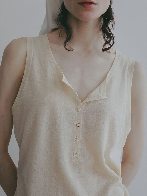 ダブルニットヘンリータンクトップ(F WHITE): トップス │ ETRE TOKYO