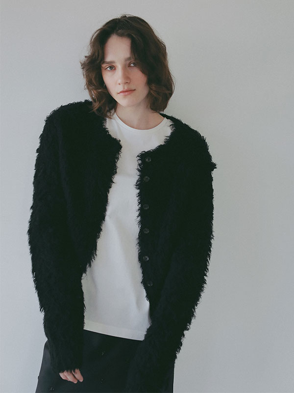 フェザーヤーンニットカーディガン
