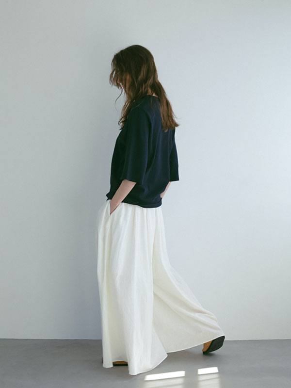 エアリーボリュームワイドパンツ(S WHITE): ボトムス │ ETRE TOKYO 