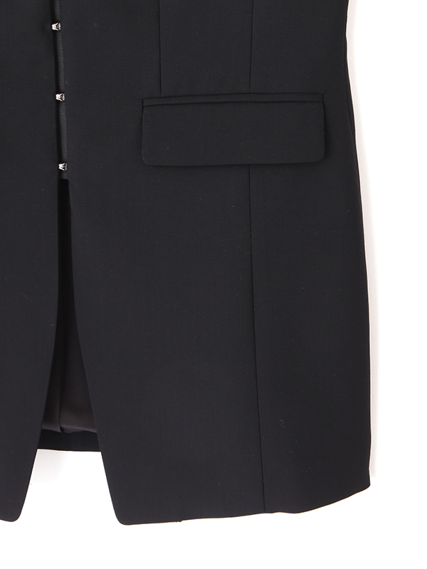 SANTEフロントホックボートネックベスト(S GREY): トップス