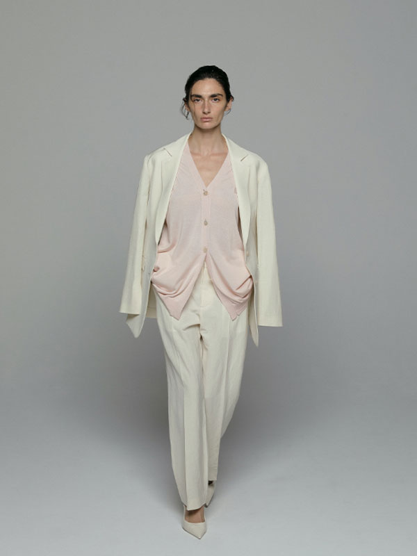 SANTEシルクVネックニットベスト