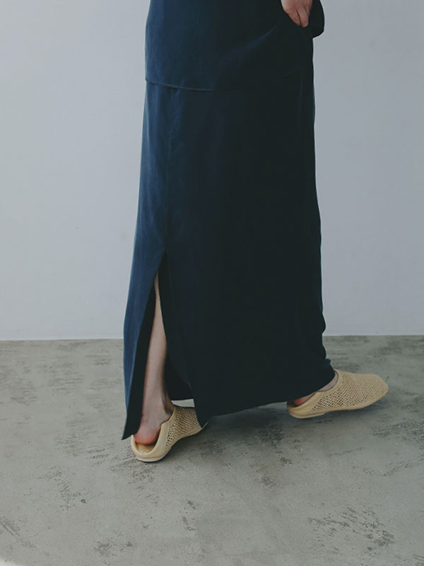 キュプラIラインスカート(S NAVY): ボトムス │ ETRE TOKYO