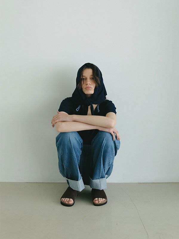 ハーフスリーブブークレニットカーディガン