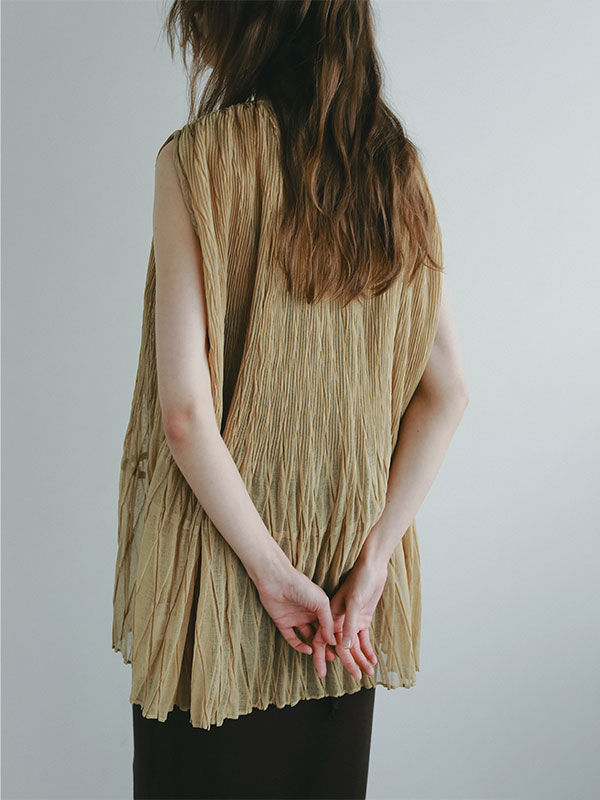 ランダムプリーツシアープルオーバー