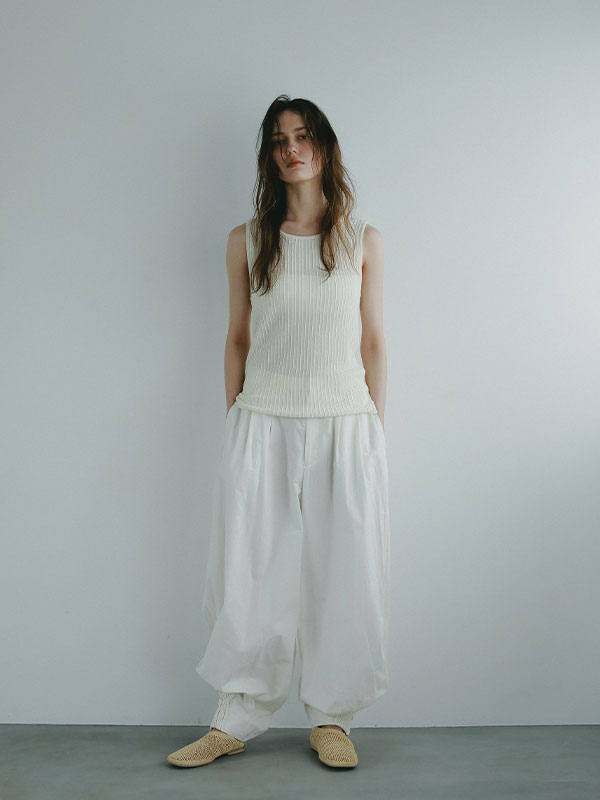マルチストライプニットタンクトップ(F IVORY): トップス