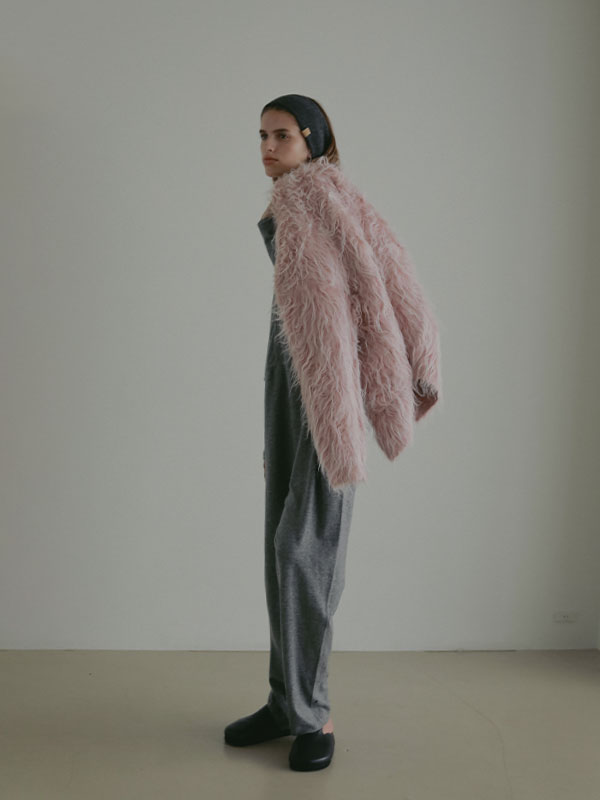 ダブルフェイスヘアリーニットカーディガン