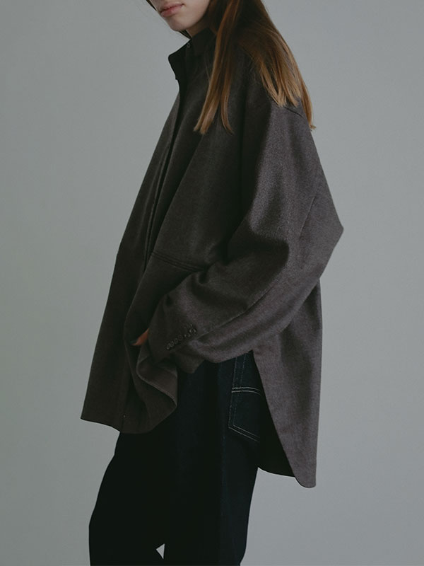 ツカダ ツネヒロさん専用 ハイカウントフラノオーバーサイズシャツ(F GREIGE): トップス