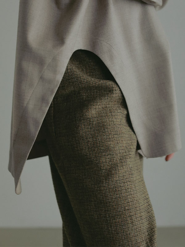 チェックツィードセンタークリースパンツ