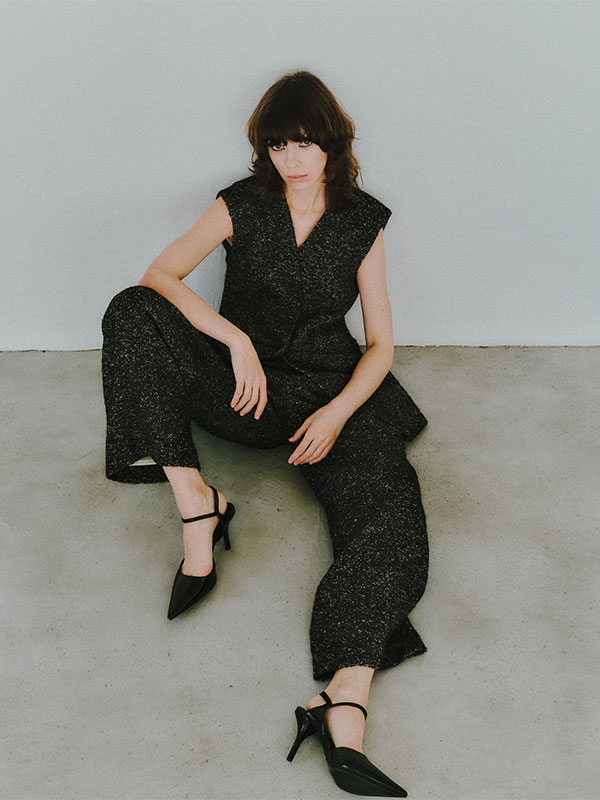 SANTEヘリンボーンツィードパンツ