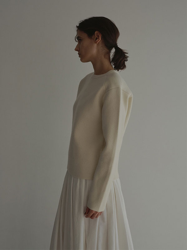 ショルダーパットダブルフェイスニットプルオーバー