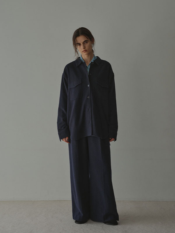 ウールツイルセミワイドパンツ