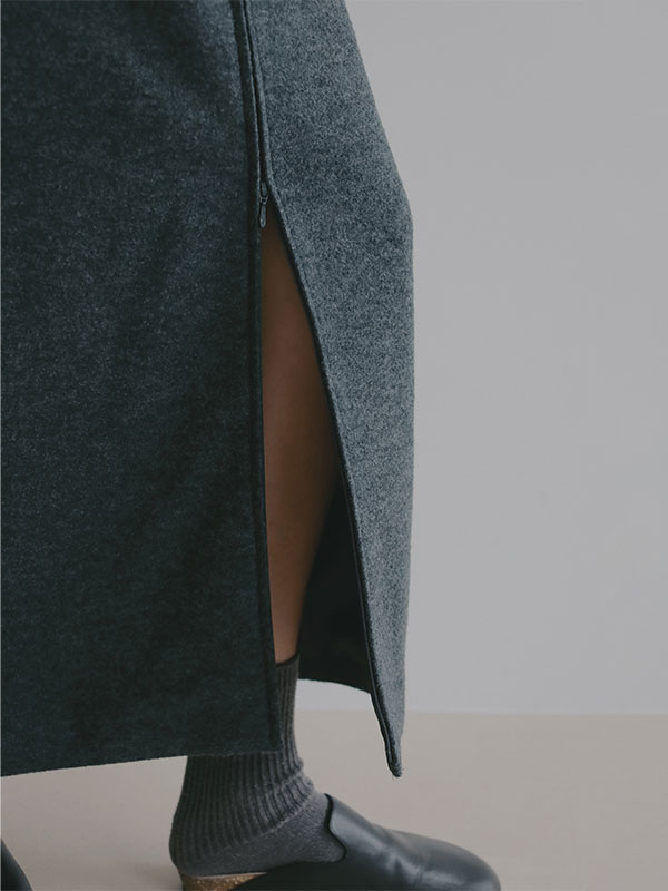 ダブルジップIラインロングスカート