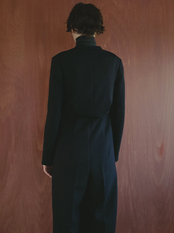 SANTEテーラードノーカラーオールインワン