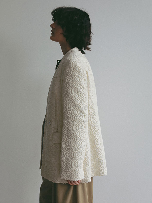 ジャガードノーカラージャケット