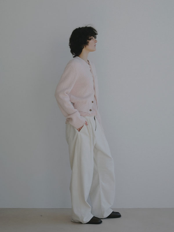 ファンシーヤーンクルーネックニットカーディガン