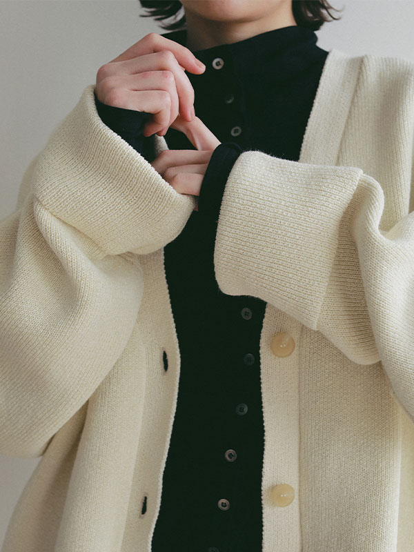 ダブルフェイスＶネックニットカーディガン