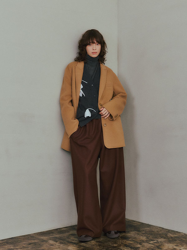 SANTEフラワーモチーフＶネックニットカーディガン