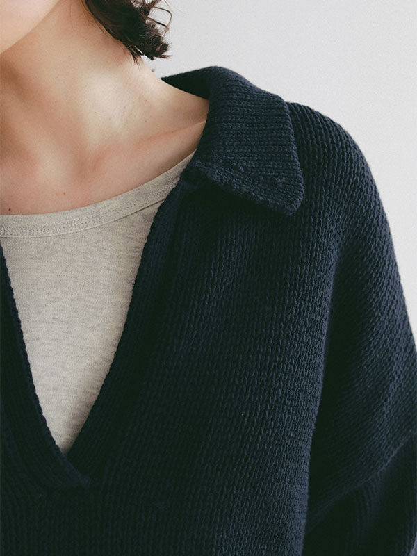 オーバーサイズスキッパーニットプルオーバー