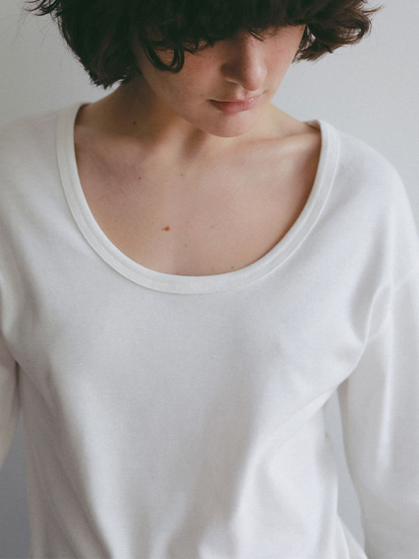 オーガニックコットンUネックロンTee