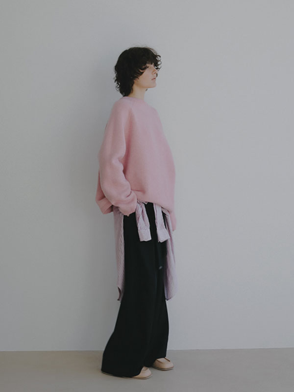 ベルテッドタックワイドパンツ