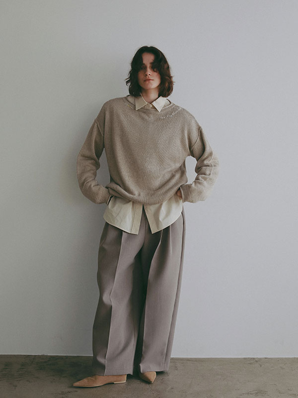 エンブロイダリーローゲージニットプルオーバー