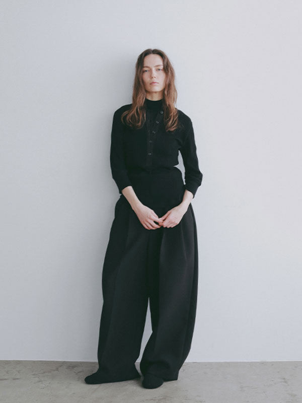 ハーフスリーブハイネックシアープルオーバー