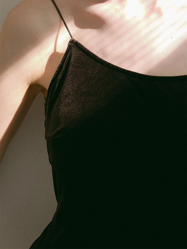 ナローストラップベロアスウィムウェア