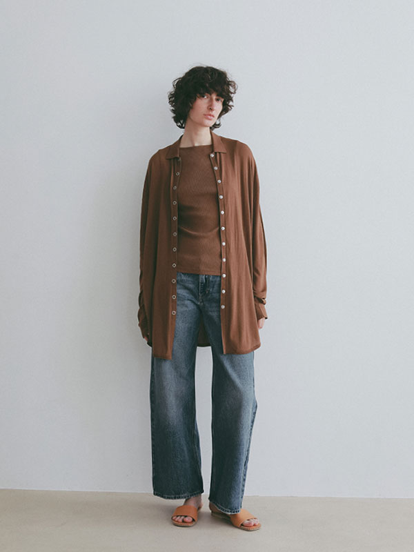 ハンドステッチタンドレザーフラットサンダル