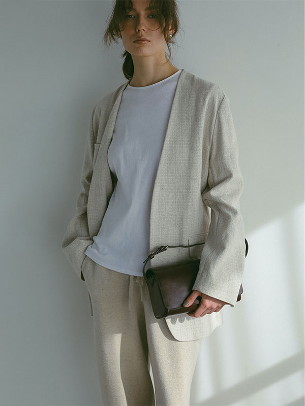 リネンノーカラージャケット(S BEIGE): アウター │ ETRE TOKYO