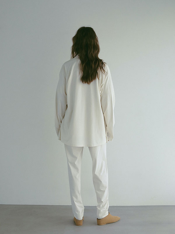 three dots パウダリーコットンジャケット(M OFF WHITE