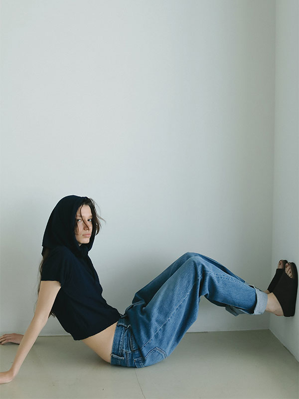 ハーフスリーブブークレニットカーディガン