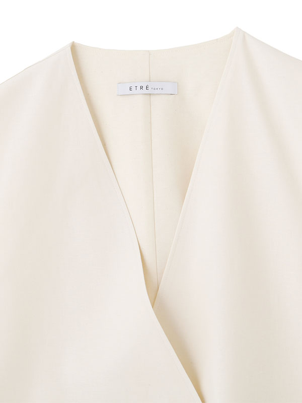ETRE TOKYO 25SS シャンブルサイドタックノーカラーベスト シャンブルサイドタックノーカラーベスト(F OFF WHITE